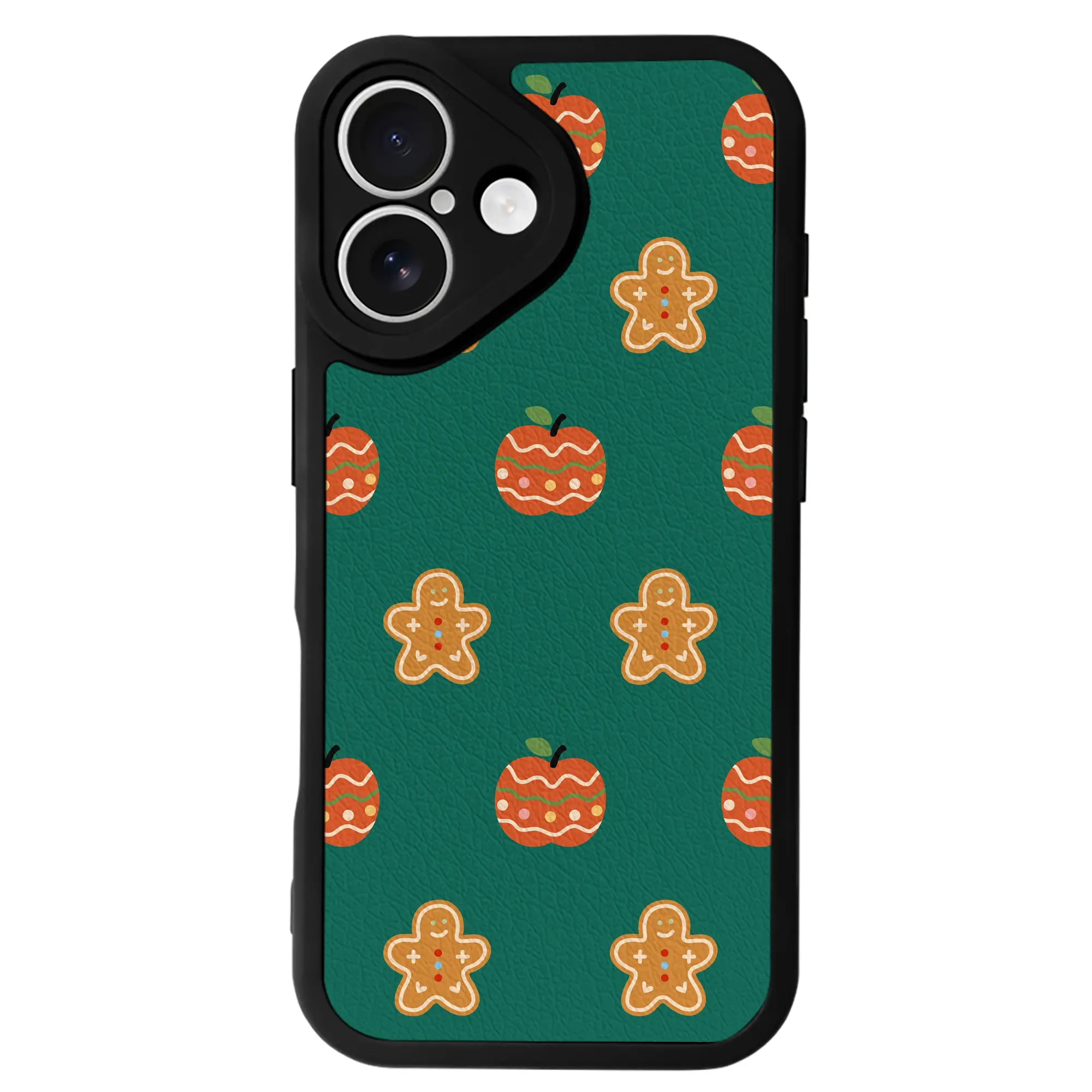 クリスマスツリーシンプル｜冬限定の人気デザイン - IPhone 16シリーズ対応 ・ シリコンスマホケース ・ レザー調 ・ 高精度フィット ・ 耐衝撃 ・ ワイヤレス充電対応 ・ 精密カット